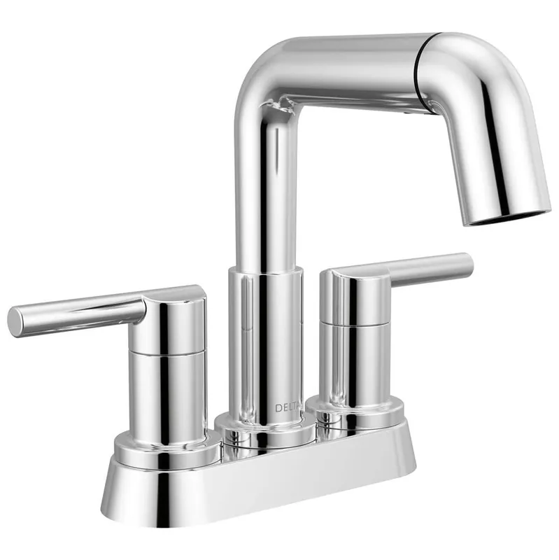 Delta Faucet 25849LF-PD Nicoli 1.2 GPM Centerset Bathroom Faucet with Pull Down Spout and Push Pop-Up Drain Assembly