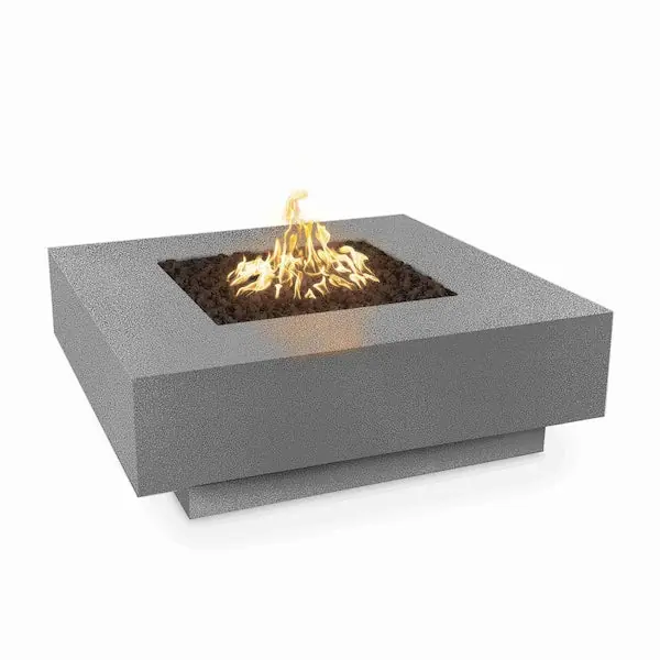 Outdoor Plus OPT-CBSQ36PC-SLV-LP 36 Square Cabo Fire Pit - Powder Coated Metal Match Lit