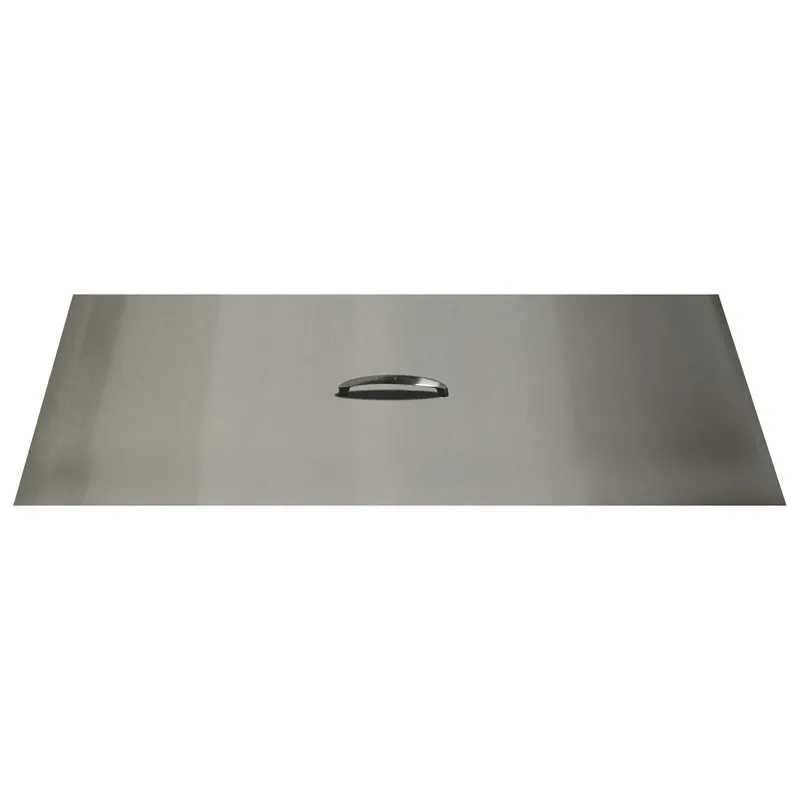 The Outdoor Plus OPT-RC1256 Brushed Stainless Steel Rectangle Fire Pit Cover 56x12-Inch