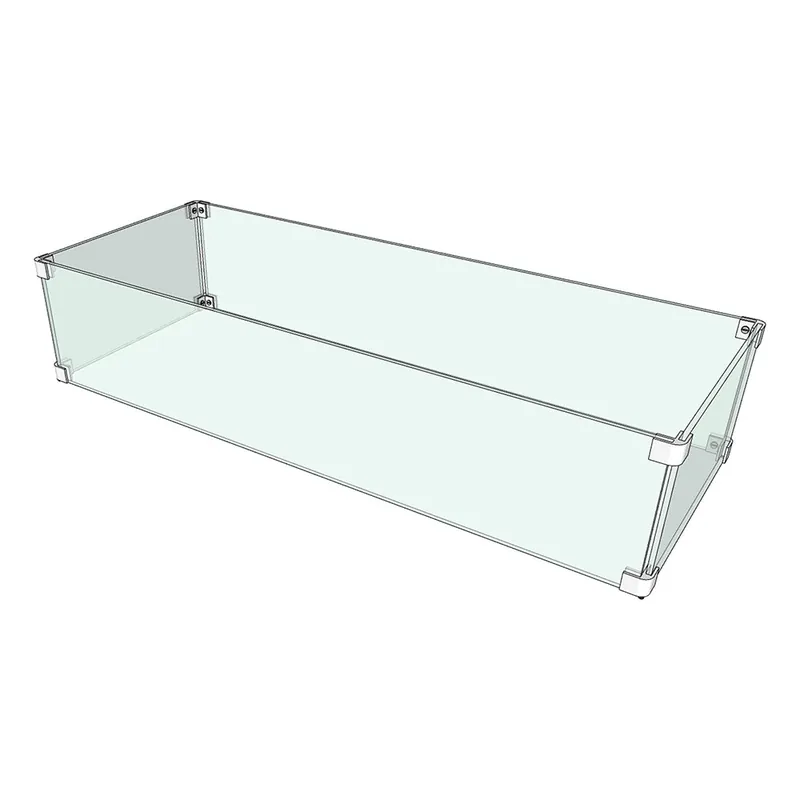 Outdoor Plus OPT-WG-4014 Rectangular Tempered Glass Wind Guard 40x14-Inch
