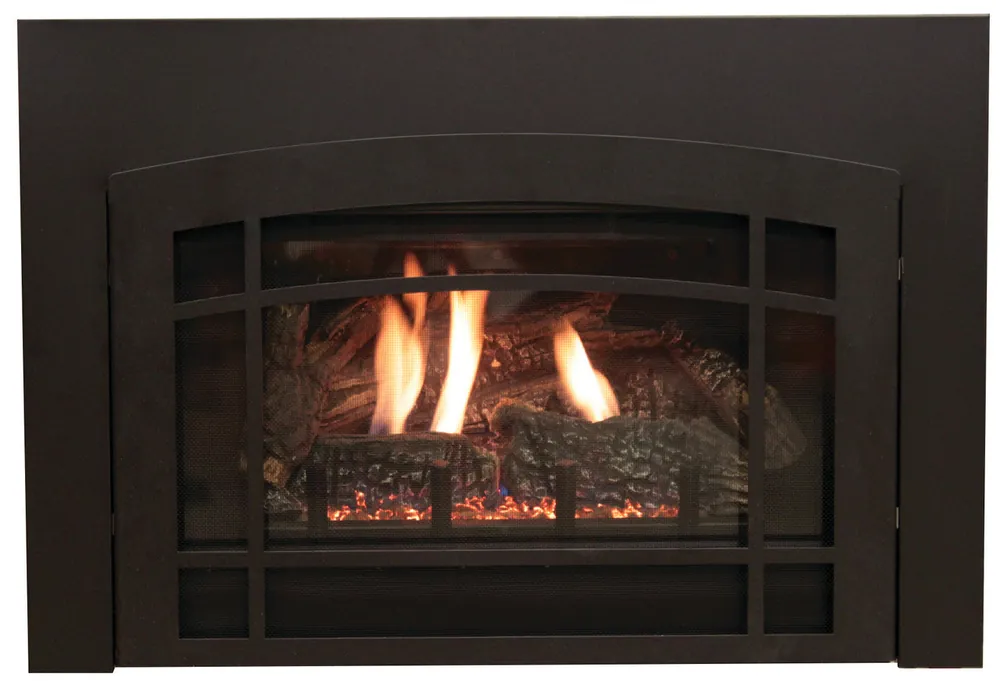 White Mountain DVF20HBL Lancaster Decorative Front for Small Innsbrook Direct Vent Insert - Matte Black