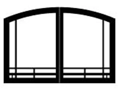 White Mountain VFR36SMBL Mission Arch Doors for Breckenridge Deluxe 36 in Matte Black
