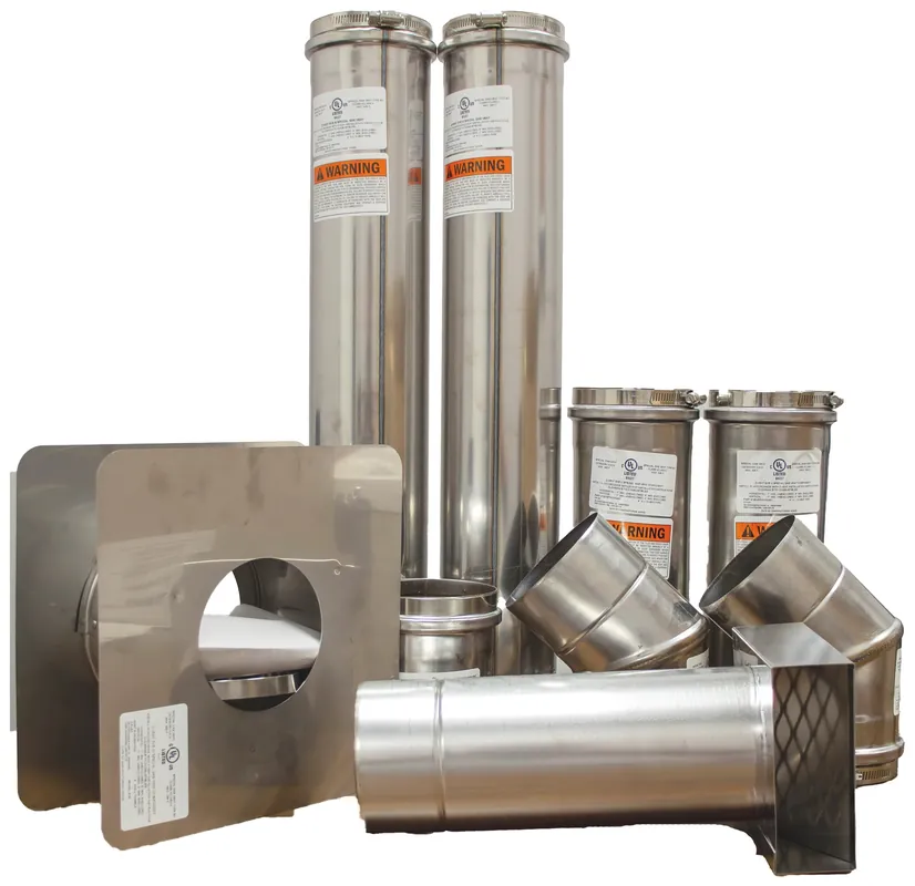 Z-FLEX HUVK4 4 Inch Horizontal Unit Heater Vent Kit Category III Stainless Steel