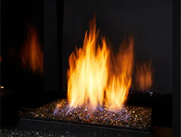 Monessen LYR24 Contemporary Vent Free Millivolt Burner with Fire Glass Media