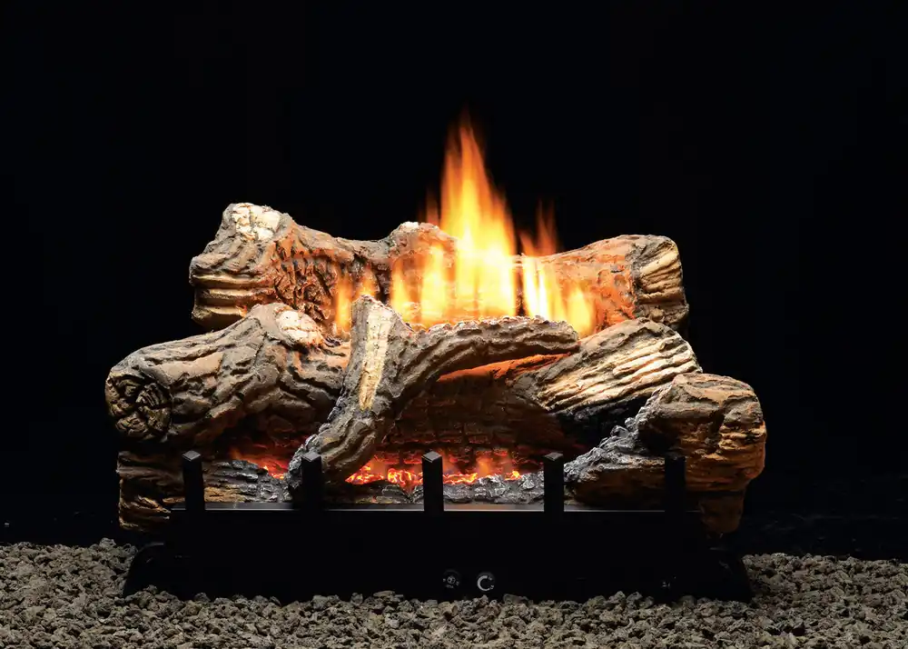 White Mountain FLINTHILL Vented/Vent Free Gas Log Set - Bedroom Approved