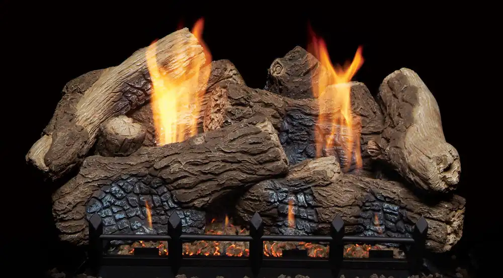 Monessen BO18F Berkley Oak Replacement Ceramic Fiber Logs 18 inch Natural Blaze Burner