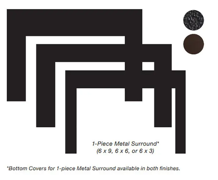 White Mountain C203DBL 3 x 6 x 2.25 Bottom Cover for Small Innsbrook Direct Vent Insert - Matte Black