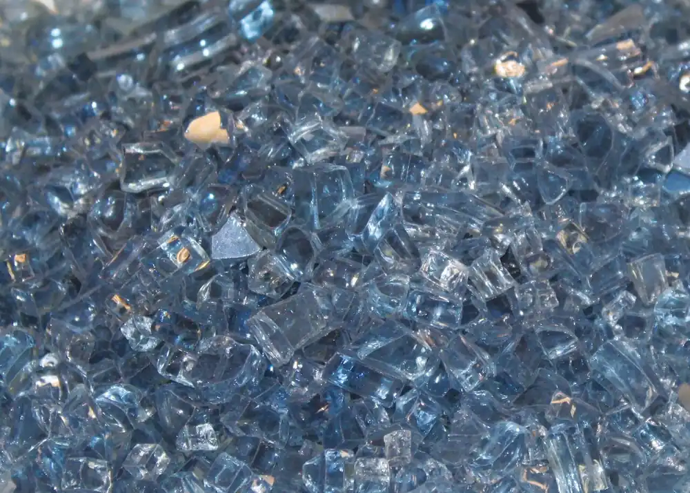 White Mountain DG1BUC Crushed Blue Clear Decorative Glass