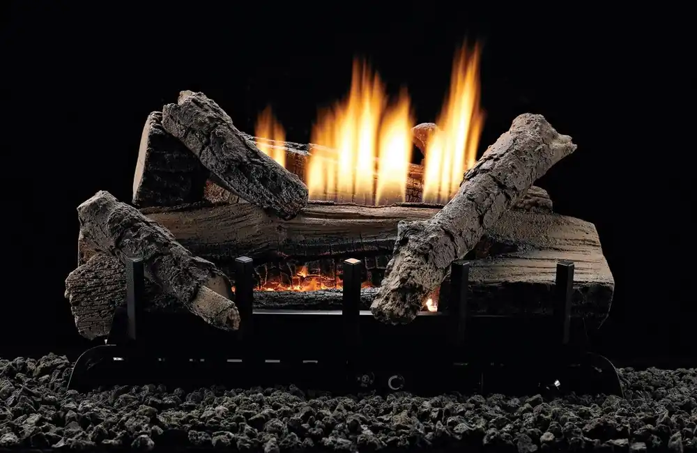 White Mountain WHISKEYRIVER Whiskey River Vented/Vent Free Gas Log Set, Choice of Burner Valve