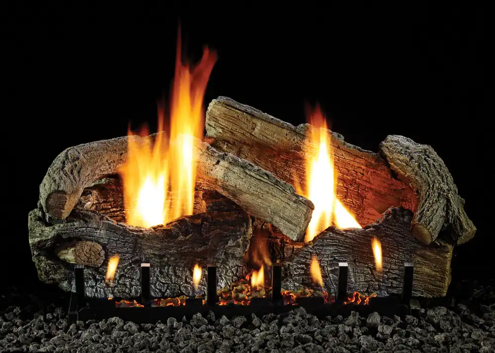 White Mountain LS24SRAO Stacked Aged Oak Replacement Logs for Vented or Vent Free Slope Glaze Burners