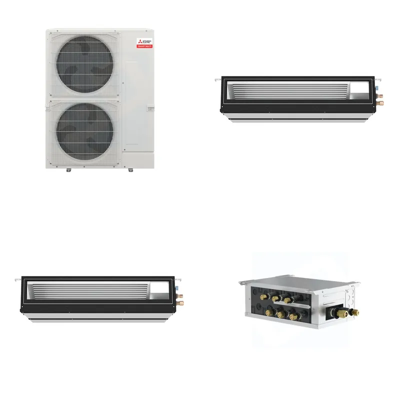 Mitsubishi Multi-Zone 36000 BTU R-454B 16 SEER2 2-Zone Ducted Medium-Static Mini Split Heat Pump System - 9K+18K