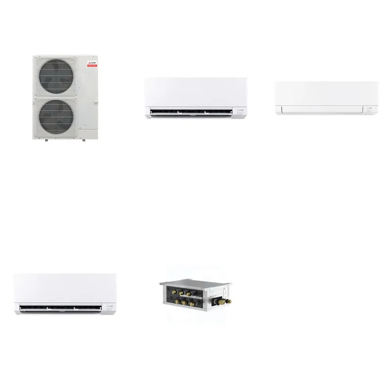 Mitsubishi Multi-Zone 48000 BTU R-454B 20 SEER2 3-Zone Wall-Mounted Mini Split Heat Pump System - 6K+18K+24K