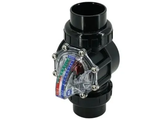 H2Flow Controls FV-15-U FlowVis Flow Meter with Check Valve 1.5 inches Schedule 40 Pipe