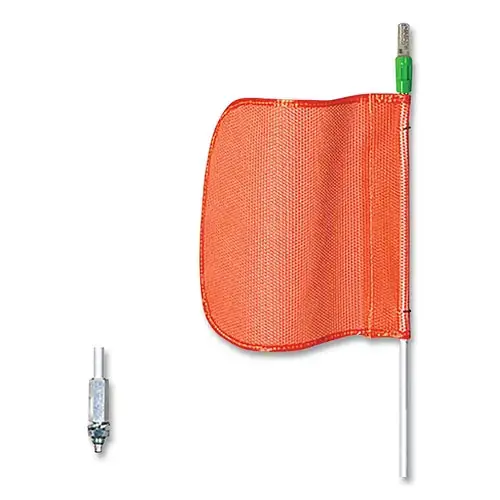 Checkers FS8L-O Wrng Whip 8 feet Light 12 inches Orange Flagplainhex Base