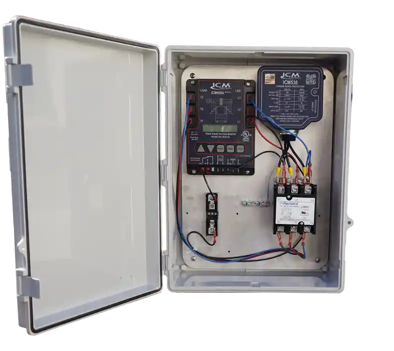 Icm Controls 3VMS-60-208 3-Phase Surge Protection and 3-Phase Voltage Monitor 60A, 208VAC