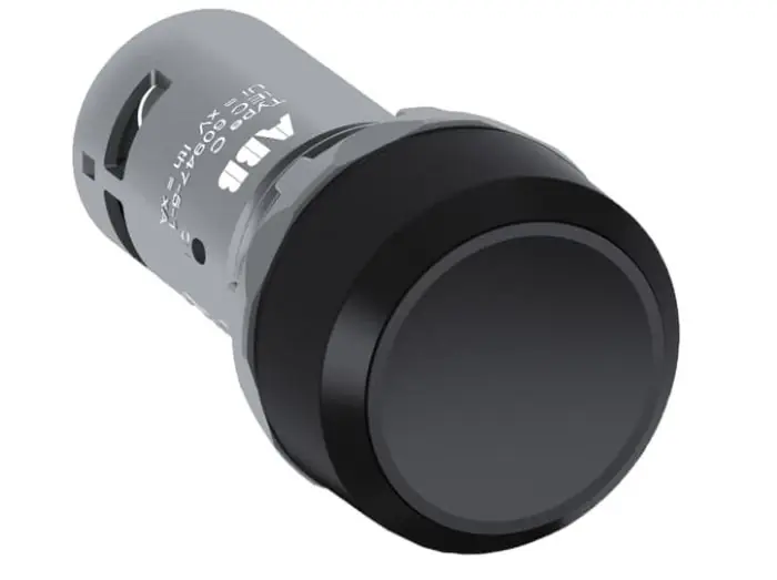 Abb CP110B-11 Pushbutton, Mom, Blk, Flush, 1/1