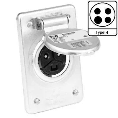 Abb 8008 female receptacle socket with flap cover