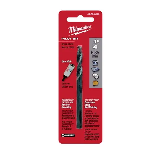 Milwaukee 49-56-8010 Hole Saw Arbor Pilot Drill 1/4 inches x 3-1/2 inches