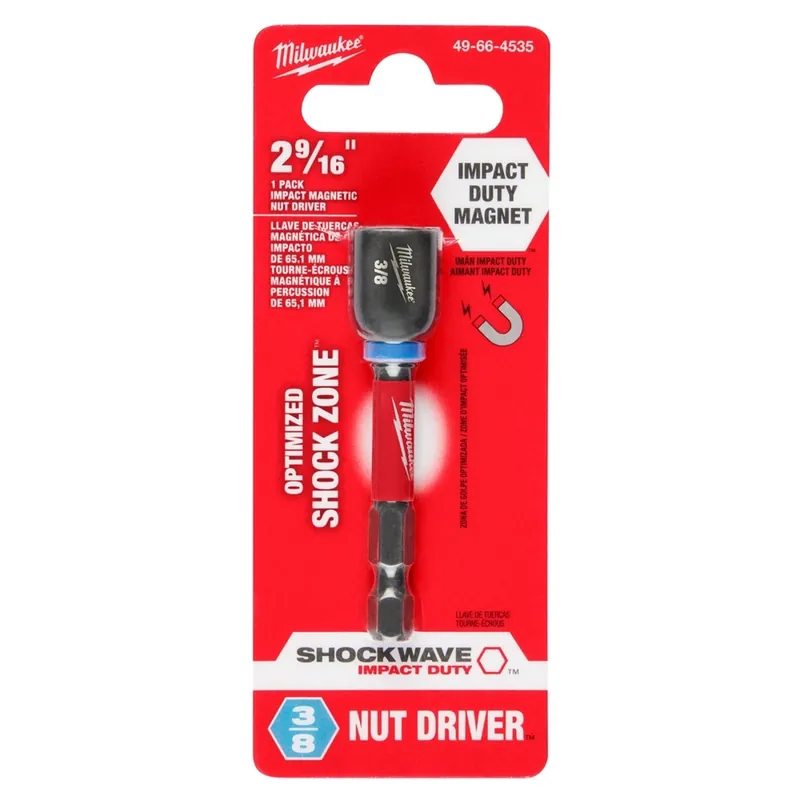Milwaukee 49-66-4535 Shockwave 2-9/16 inches Mag Nutdriver 3/8 inches