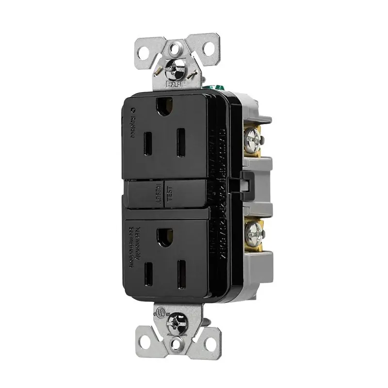 Eaton TRGF15BK Slim GFCI Receptacle 15A 125V