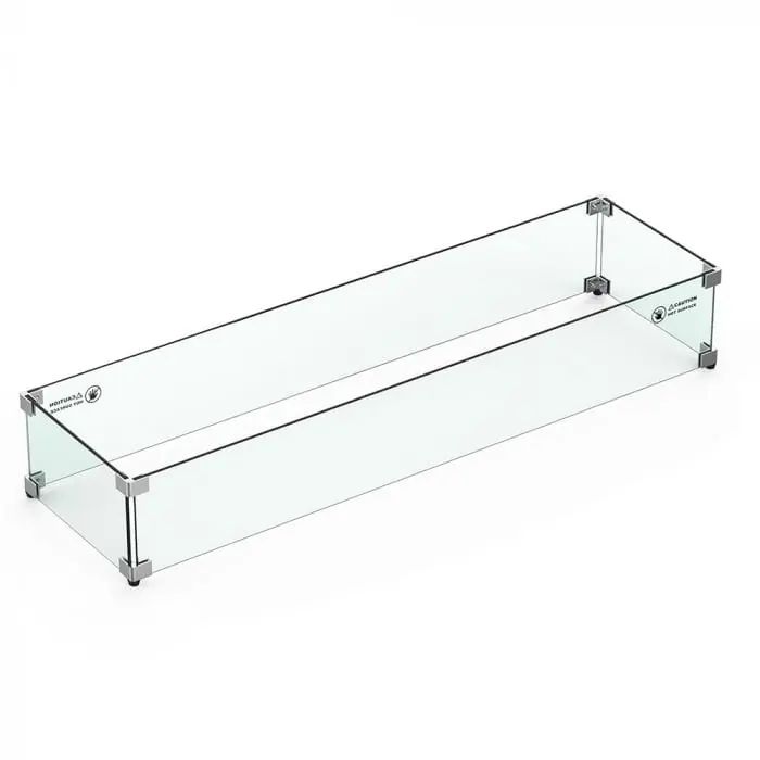 Athena GWG-L36 Rectangular 36-Inch Glass Wind Guard for Olympus Concrete Fire Pit