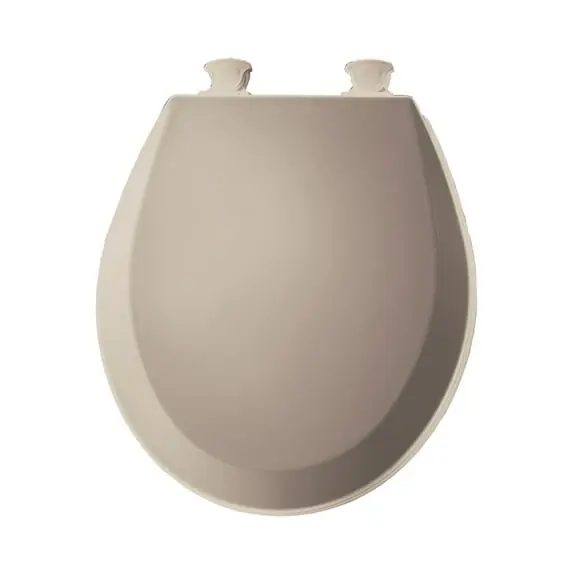 Church 500EC-068 Bemis Molded Wood Round Toilet Seat with Easy Clean and Change Hinge 1 Pack