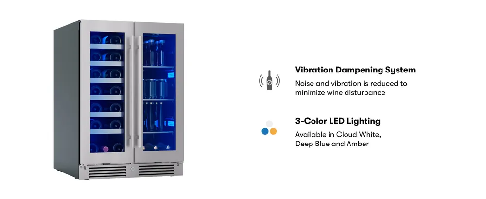 Zephyr PRWB24C32CG Presrv 24 in. Single Zone Under Counter Wine Cooler