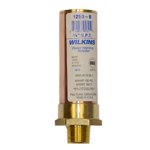 Wilkins 1250-B 1250, 3/4 inches MNPT Water Hammer Arrestor