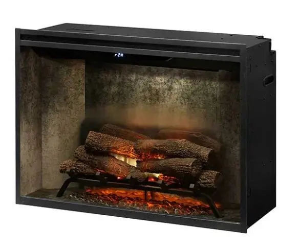 Dimplex 500002401 Revillusion 36-inch Built-In Firebox with Glass Pane and Plug Kit, Weathered Concrete