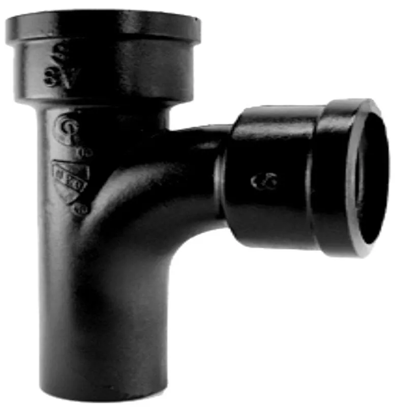 Charlotte Pipe 01115 6 inches x 4 inches Cast Iron Service Weight Sanitary Tee