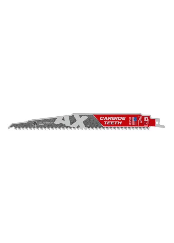 Milwaukee 48-00-5226 AX™ with Carbide Teeth SAWZALL™ Reciprocating Saw Blade 9 Inch