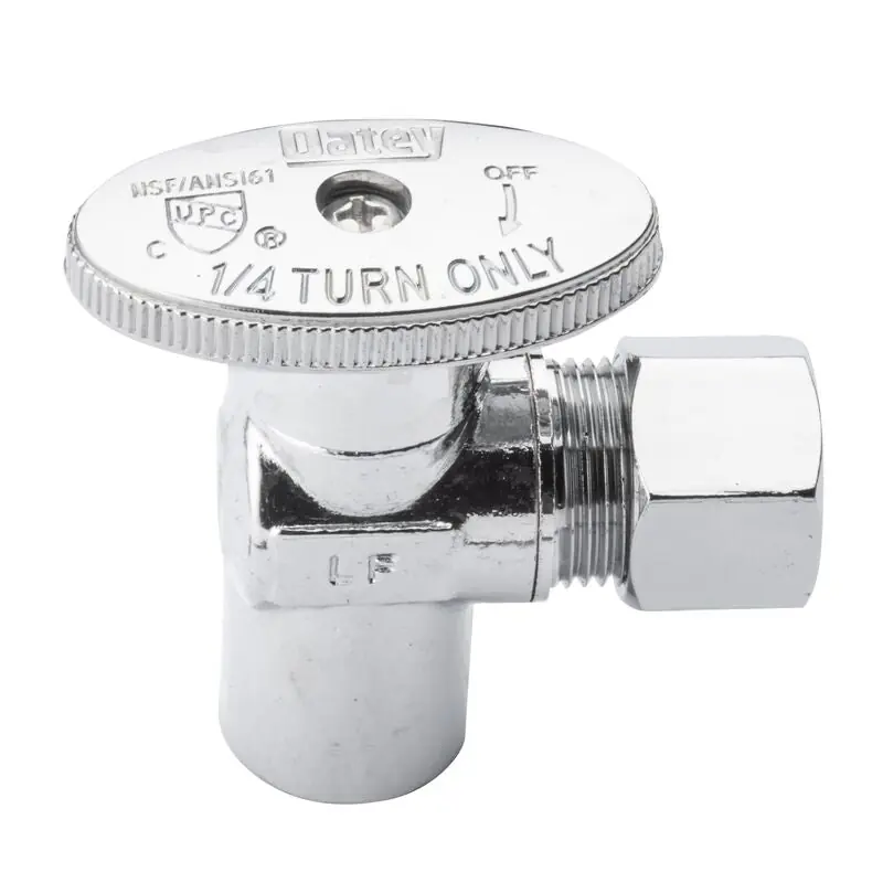 Oatey 4711PCLF 1/4-Turn 1/2 in. Nom Sweat Inlet x 1/2 in. O.D. Outlet Angle Water Stop Valve