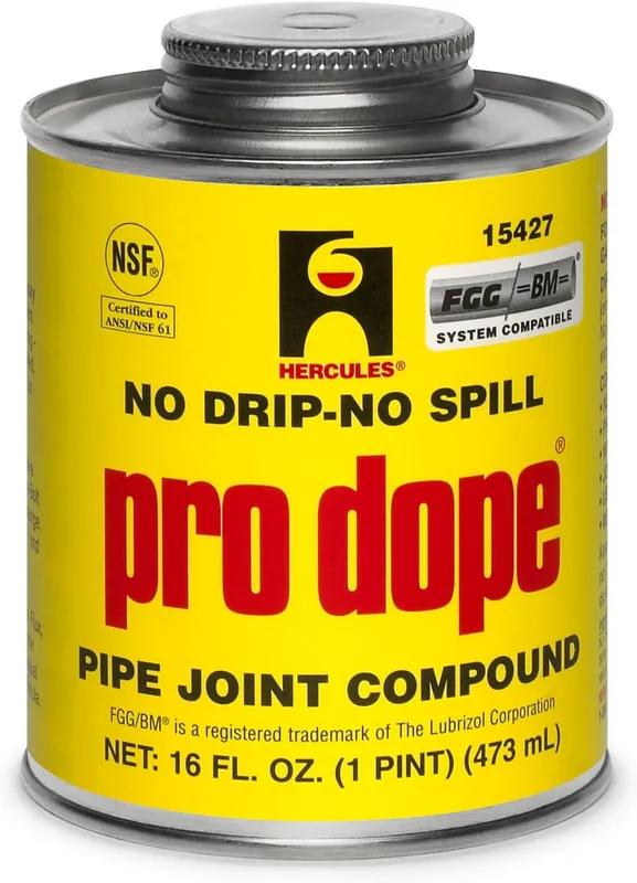 Oatey 15427 Hercules Pro Dope 1 Pint Thread Sealant Screw Cap with Brush