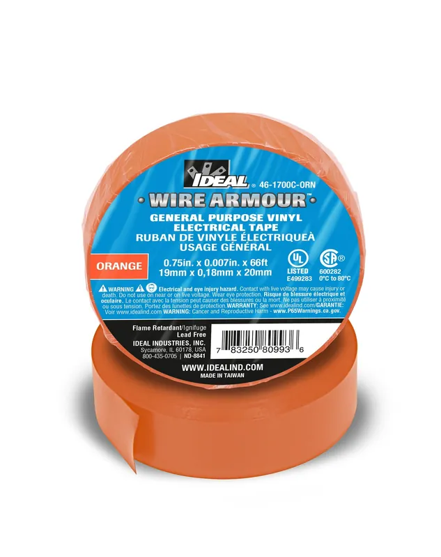 Ideal 46-1700C-ORN Wire Armour Electrical Tape 3/4 Inch x 66 Feet