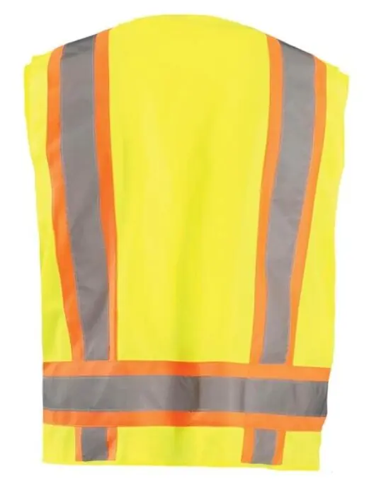 Occunomix ECO-ATRANS-Y3X Cl 2 Vest-Solid-2Tone-Zip-8 Poc-3X-Y