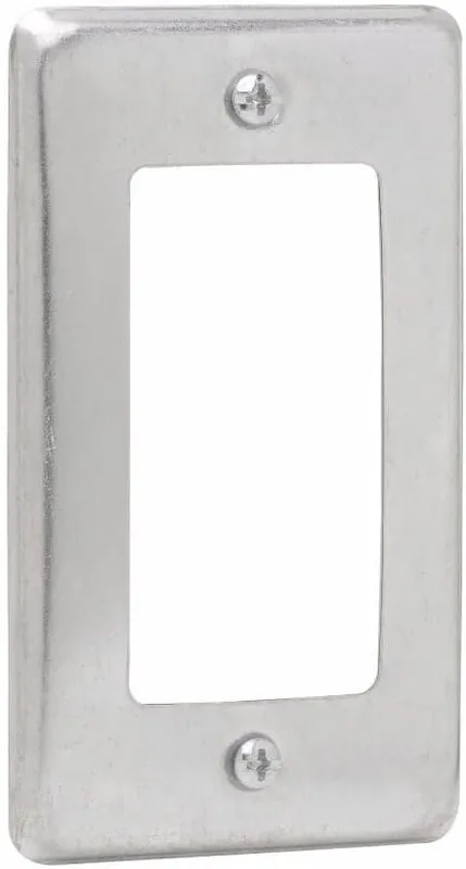 Crouse Hinds TP613 Steel 1-Gang Flat Utility Box Cover GFCI Receptacle 2-1/8-Inch x 4-Inch