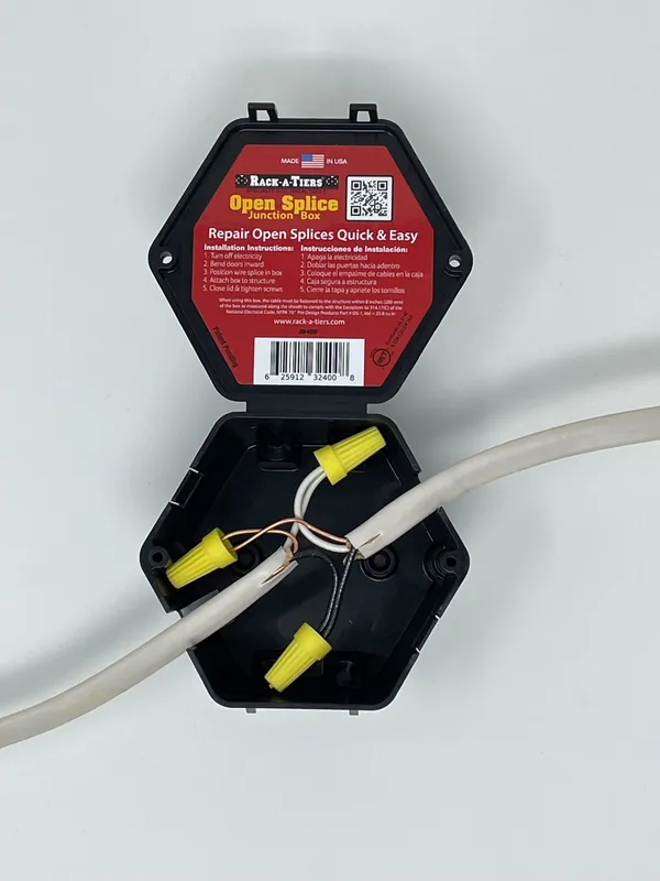Rack-A-Tiers JB400 Open Splice Junction Box 4 inches