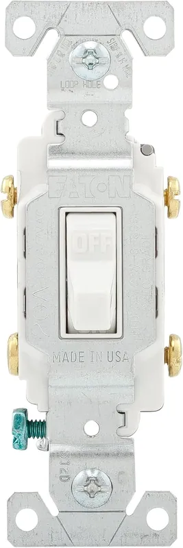 Eaton CS220W Arrow Hart Eagle Cs Toggle Switch, 120/277 Vac, 20 A, 2 P