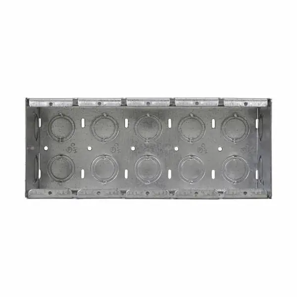 Crouse Hinds TP694 Steel Screw-On Mount 5-Gang Masonry Box 9-3/16-Inch x 3-3/4-Inch x 3-1/2-Inch