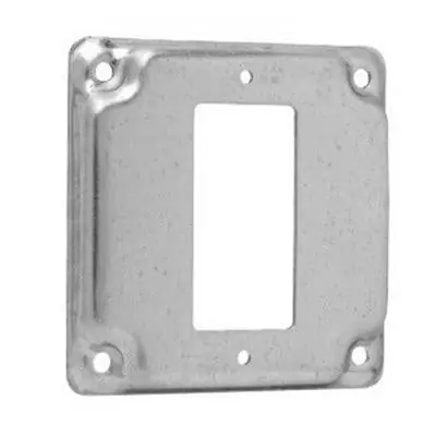 Crouse Hinds TP513 Steel Raised Surface Cover With (1) GFCI Receptacle Opening 4-Inch x 4-Inch x 1/2-Inch