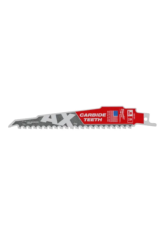 Milwaukee 48-00-5221 Ax™ with Carbide Teeth Sawzall™ Reciprocating Saw Blade 6 inch