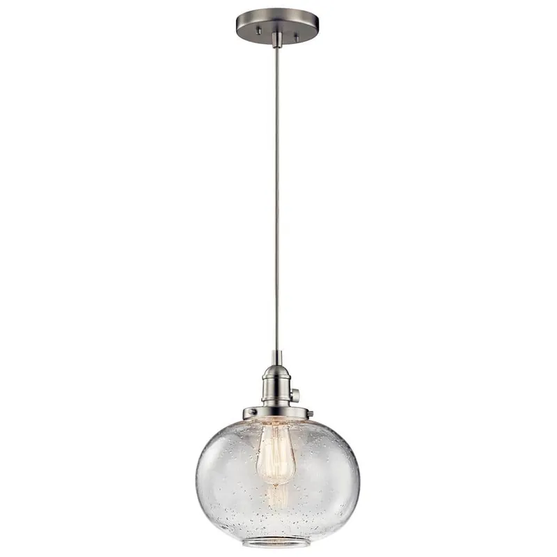 Kichler 43852NI Avery 9.75 in. 1-Light Brushed Nickel Mini Pendant