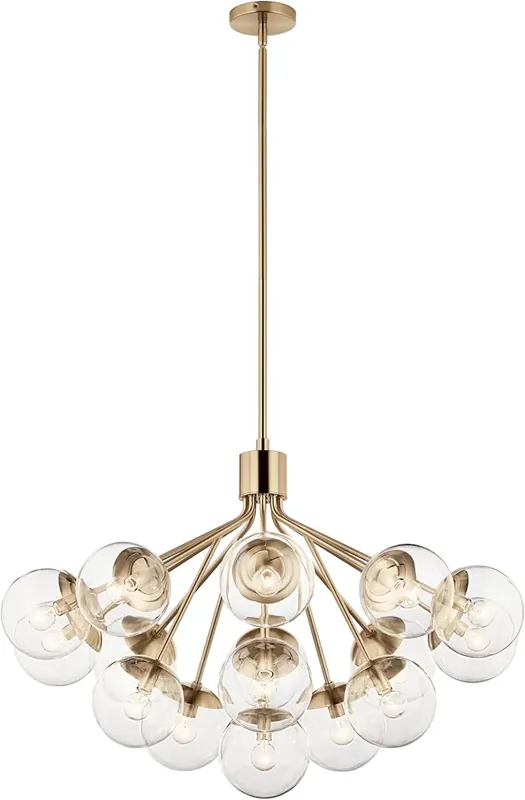 Kichler 52702CPZCLR Silvarious 16-Light Convertible Chandelier (26 inches x 38 inches)