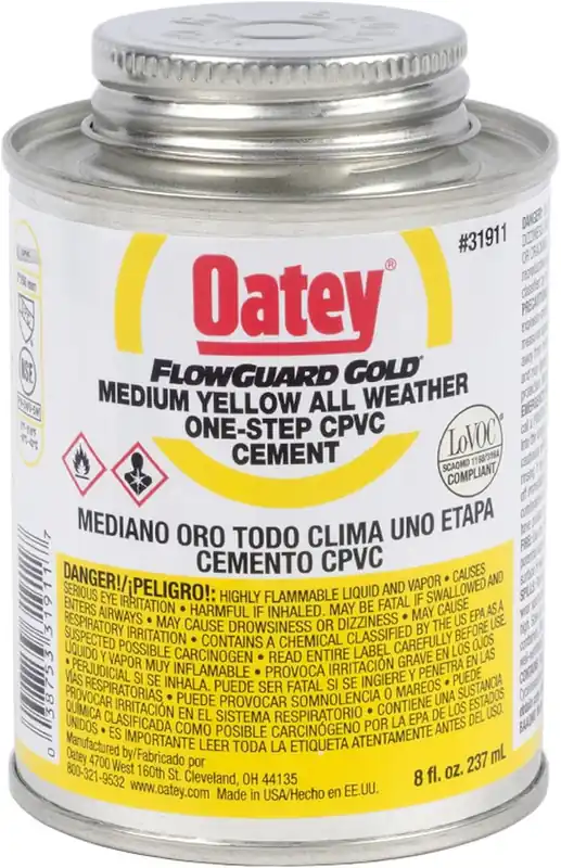 Oatey 31911 FlowGuard Gold 8 Oz. Medium Bodied All Weather One-Step CPVC Cement