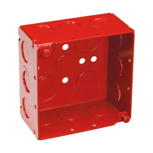 Crouse Hinds TP403RED Fire Alarm Outlet Box 4-Inch x 4-Inch x 2-1/8-Inch