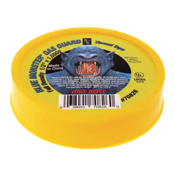 Mill-Rose 70826 1/2 inchesX1000 inches Blue Monster Gas Guard PTFE Tape
