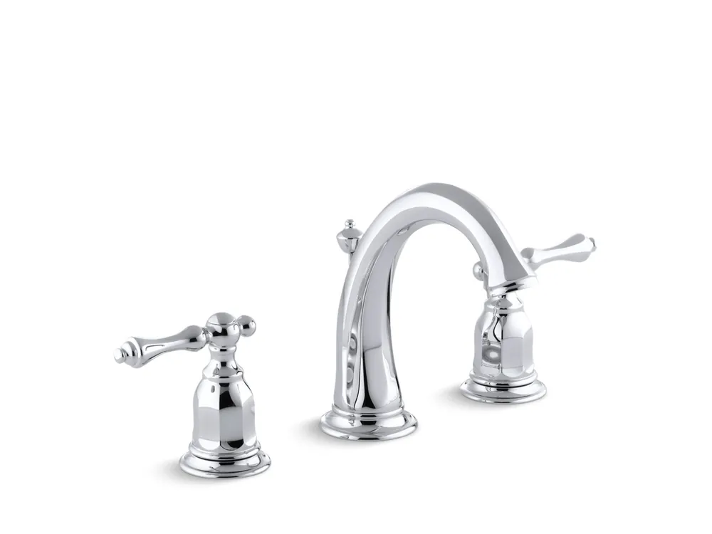 Kohler 13491-4-CP Kelston Widespread Bathroom Faucet with Pop-Up Drain Assembly, 3-Hole 2-Handle Bathroom Sink Faucet, 1.2 gpm