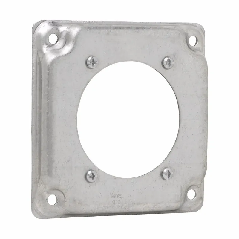 Crouse Hinds TP518 Steel Raised Surface Cover With (1) Receptacle Opening 4-Inch x 4-Inch x 1/2-Inch