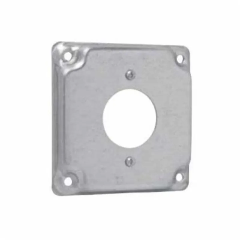 Crouse Hinds TP514 Steel Raised Surface Cover With (1) Single Receptacle Opening 4-Inch x 4-Inch x 1/2-Inch