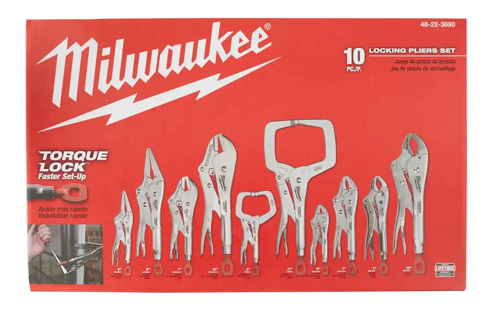 Milwaukee 48-22-3690 10 Pc. Locking Plier Auto Kit